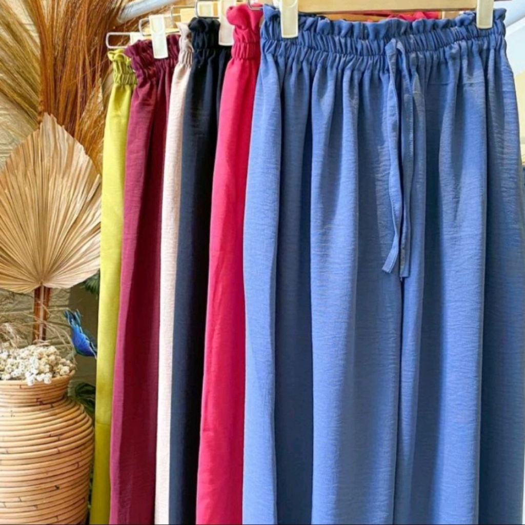 Celana Kulot Wanita Crinkle Premium Jumbo Highwaist Airflow